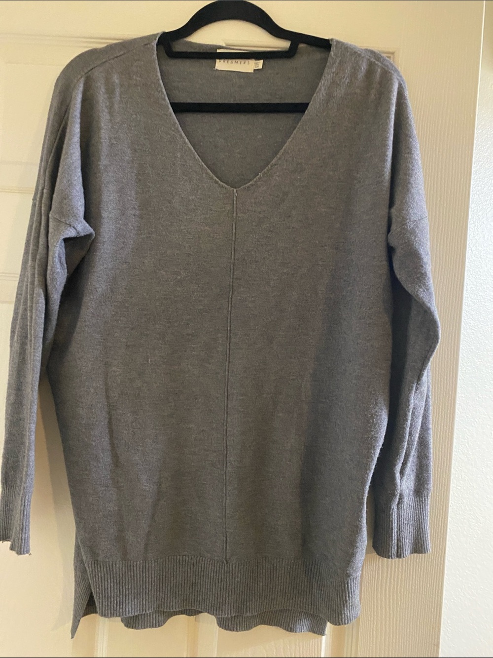 Dreamers Gray V-Neck Sweater